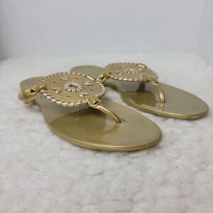 Jack Rogers Sandals Womens Size 8 Gold Georgica Jelly Slip On Flip Flops Shoes